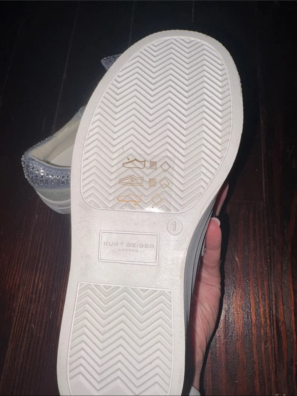 Kurt Geiger Kids Pale Blue Bow Slip-On Sneakers with Crystal Bee